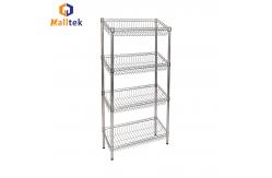 China Stainless Steel Chrome Plated 4 Layers Wire Shelf Adjustable For Kitchen supplier