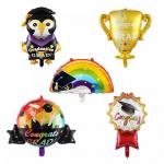Graduation Trophy Outstanding Student Woodpecker Medal Rainbow Shaped Foil Balloon for sale