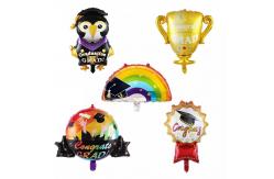 China Graduation Trophy Outstanding Student Woodpecker Medal Rainbow Shaped Foil Balloon supplier