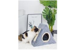 China Linen Portable 42cm Short Plush Cat House Indoor supplier