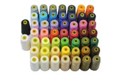 China Super Bright Industrial Polyester Sewing Thread , Dyed Poly Sewing Thread Low Shrinkage supplier