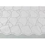 Off White Eyelet Cotton Lace Fabric Leaf Embroidery Patterns For Dresses Blouses