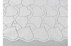 China Off White Eyelet Cotton Lace Fabric Leaf Embroidery Patterns For Dresses Blouses supplier