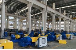 China Blasting 200t Tank Rotator Wind Tower Production Line Rubber Wheel supplier