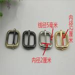 Bag making fittings 20 mm light gold iron adjust square ring adjustable buckle for sale