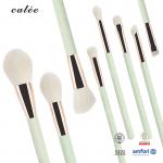 8pcs Plastic Handle Travel Makeup Brush Set Synthetic Hair And Aluminium Ferrule With PVC Package Box for sale