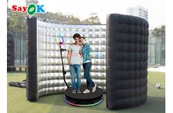 China Automatic Inflatable 360 Photo Booth Wall Wedding Party Enclosure Backdrop With Led Light supplier