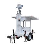 Steady Operation Mobile Surveillance Trailer Portable Solar Energy System Cctv Tower For Outdoor Exhibition Monitoring for sale