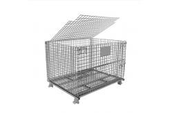 China Stackable Steel Mesh Containers Foldable Powder Coating supplier