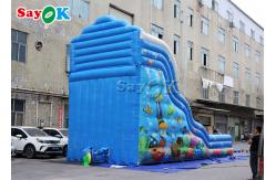 China 9x4.5x6mH Blue Ocean Theme Inflatable Wave Water Slide With Octopus Arch supplier