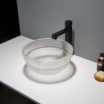 Deep Raised Bowl Bathroom Sinks Vessel Crystal Clear Washing for sale