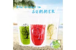 China Zipper Reusable Clear Drinking Beverage Bag / Transparent Plastic Bag For Cocktail supplier