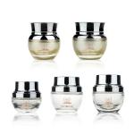 Cosmetic 50g Glass Jar Packaging Empty With Silver Screwing Cap for sale