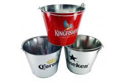 China CMYK 8L Metal Wine Bucket Galvanized Large Tin Ice Bucket supplier
