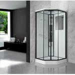 Stylish black paint aluminum alloy frame shower room with  roof and tray