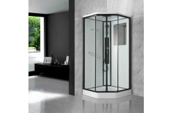 China Stylish black paint aluminum alloy frame shower room with  roof and tray supplier