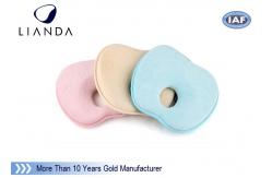 China Blue Anti Rollove Baby Memory Foam Pillow Extra Soft Baby Plush Fabric supplier