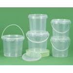 Screen Printing Plastic Food Pail With Bucket Design For Convenience for sale