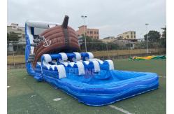 China Water Park Inflatable Water Slide With Double Lane Pool supplier