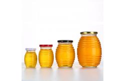 China Bee Shape Little Glass Jars , Fancy Threaded Round Glass Jar With Lid supplier