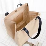 Custom Printed Linen Jute Shoulder Bag Promotional Bag With Inner Pocket for sale