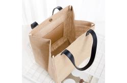 China Custom Printed Linen Jute Shoulder Bag Promotional Bag With Inner Pocket supplier