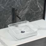 Transparent Glass Countertop Bathroom Sinks No Overflow Included for sale