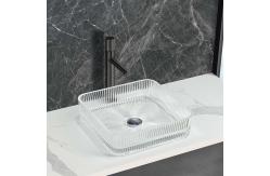 China Transparent Glass Countertop Bathroom Sinks No Overflow Included supplier