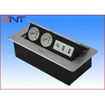 Silver Pneumatic Meeting Table Standard Power Socket Pop Up 265*130*65 Mm
