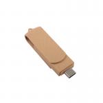 Customized Vibrant Beige USB With Laser Engraved Logo Recyclables Materials