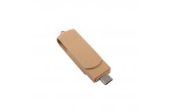 China Customized Vibrant Beige USB With Laser Engraved Logo Recyclables Materials supplier