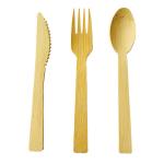 100% Bamboo Utensils Disposable Cutlery Sets Biodegradable Heavy Duty for sale