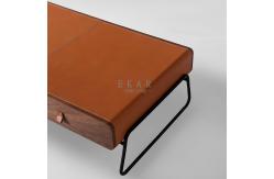 China Italian Modern Style Fancy Leather Metal Legs Coffee Table supplier