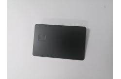 China Custom 0.8mm Plain Matte Black Metal Bank Card With Contact Chip Hole supplier