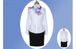 China White Fabric Professional Work Uniforms 100% Polyester Cotton With Single Breasted supplier