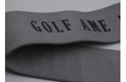 China 45mm Custom Garments Cotton Elastic Band With Shiny Silicone Logo supplier