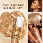 Organic Body Shimmer Oil Highlighter Makeup Glitter Body Glow Liquid Highlighter Cream