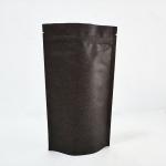 Brown Black Kraft Paper Stand Up Pouch with Zipper Resealable Recyclable Digital Printed for sale