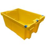 60 X 40 X 27.5cm HDPE Yellow Plastic Moving Crate Nestable Plastic Crates for sale