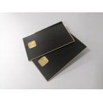 Custom 0.8mm Plain Matte Black Metal Bank Card With Contact Chip Hole for sale
