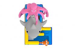 China Ocean Themed Shark Commercial Inflatable Water Slides supplier