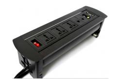 China Manual Flip Up Electrical Outlet / Hidden Multimedia Desktop Socket supplier