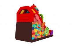 China Custom Inflatable Double Slides Candy Inflatable Slides Castle For Kids supplier