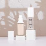 30ml Liquid Foundation Glass Pump Bottle Cosmetic Package Hot Stamping for sale