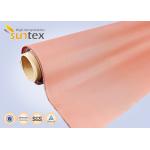 High Temperature Cloth PU Coated Duct Cloth Fabric Fire Barrier 0.21mm Red Fire Retardant for sale