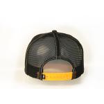 Custom Unisex 5 Panel Trucker Cap Hat , Customized Black 3D Embroidery Mesh Hat