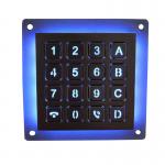 16 Keys Matrix Interface Metal Keypad Backlit SS Rugged Numeric Keypad For Kiosk for sale