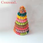Stackable 10 Layer Plastic Macaron Packaging 0.8mm PVC Christmas Tree Macaron Tower