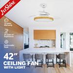 Color Temperature Options 42 Inch Ceiling Fan with Hidden Blades and Remote Control for sale