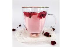 China Round Christmas Drinking Glasses , Customized Latte Double Layer Glass Cup supplier